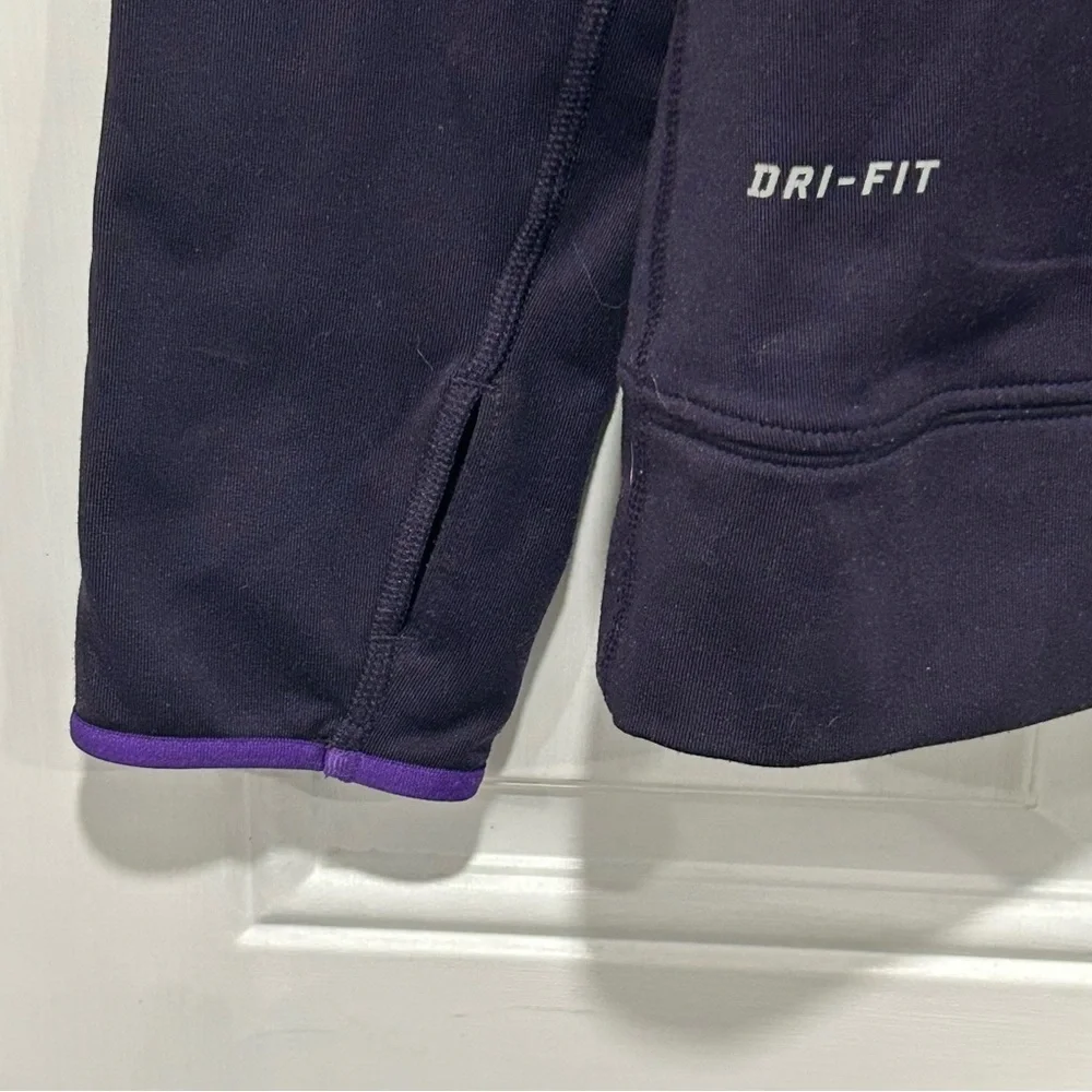 Nike Pro Drifit Athletic Run Base Layer Purple Mock Turtleneck Top Size medium